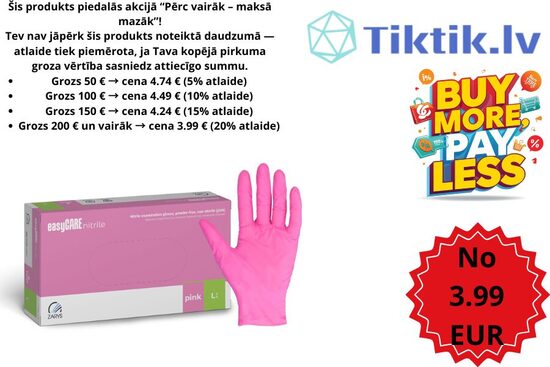 Nitrile gloves Easy care | powder-free pink, N100